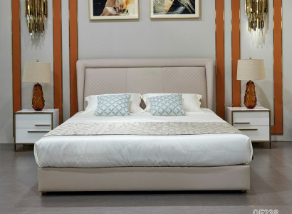 Bed 2x Nightstand 3-piece Bedroom Set Design Luxury Bedroom Hotel Furniture